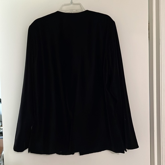 Liz Claiborne Lizsport Petite women's black velvet v-neck lined jacket size M - Picture 2 of 6